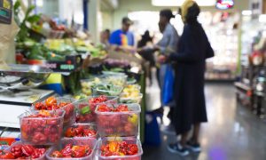 Fruit and veg market at Stratford market